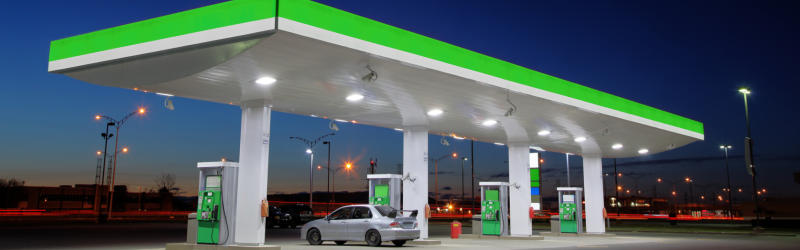 Gas station at night representing gas station erection pills compared to natural herbal supplements